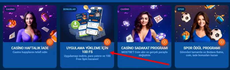 MostBet'ten hoş geldin bonusu