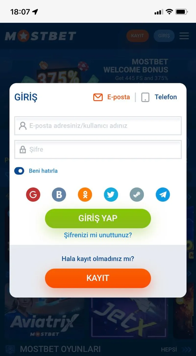 MostBet web sitesinin mobil versiyonu üzerinden kişisel hesabınıza giriş yapın
